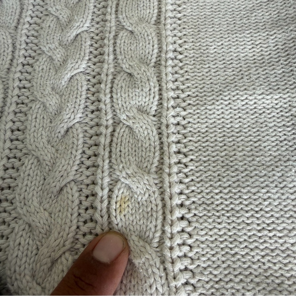 American Eagle Outfitters Vtg Y2k Women’s XL Cable Knit Sweater Beige Rope Thick - Picture 3 of 6